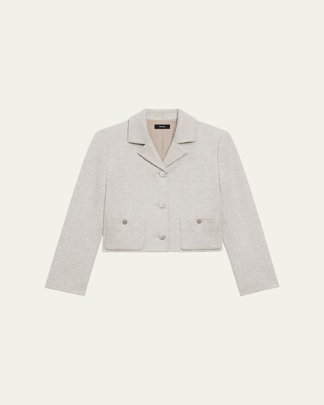 Boxy Cropped Patch Pocket Jacket